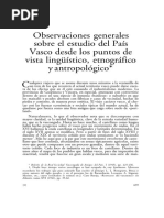 Julio Caro Baroja - Observaciones Generales Sobre El Estudio Del País Vasco