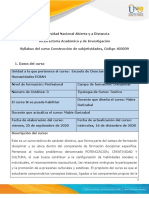 Syllabus Del Curso Construcción de Subjetividades