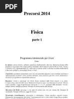 Precorsi 2014. Fisica. Parte 1