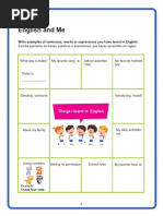 English and Me: Activity 1