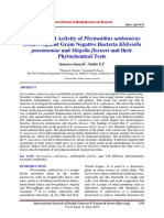 Antimicrobial Activity of Plectranthus Amboinicus (Lour.) Against Gram Negative Bacteria Klebsiella Phytochemical Tests