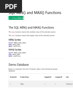 The SQL MIN and MAX Functions