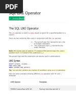 The SQL LIKE Operator