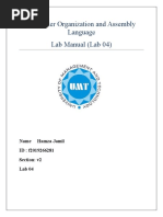 Computer Organization and Assembly Language Lab Manual (Lab 04)