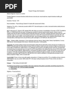 Physical Therapy Initial Evaluation