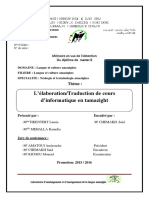 L'élaborationTraduction de Cours D'informatique en Tamazight