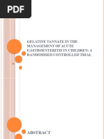 Gelatine Tannate in The Management of Acute Gastroenteritis