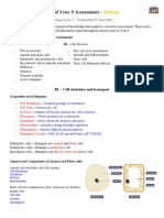 BIOLOGY - Science Notes For End of Year 9 Assessment