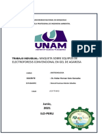 Trabajo Individual: Maqueta Sobre Equipos de Electroforesis Convencional en Gel de Agarosa