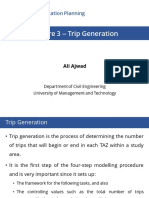 Lecture 3 - Trip Generation: Transportation Planning