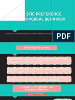 Linguistic Preference and Nonverbal Behavior