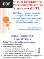 Unit 2 - Signal Transport and Degradation in Optical Fibres