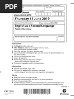 Thursday 13 June 2019: English As A Second Language