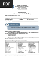 Classroom Demonstration Teaching: Learning Task