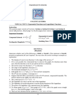 College Algebra TOPICAL TEST 5: Exponential Functions and Logarithmic Functions Instruction