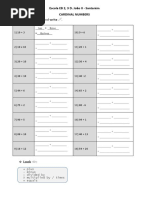 CARDINAL NUMBERS - Worksheet 1