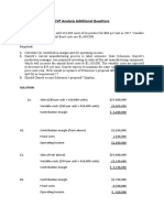 CVP Analysis Additional Exercise - Solutions