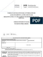 Formato para Autorizacion de Almacenamiento Reciclaje Tratamiento de Rme