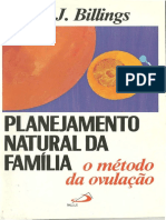 PLANEJAMENTO NATURAL DA FAMÍLIA o Método Da Ovulação Dr. John Billings