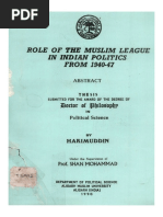 Role of The Muslim League in Indian Politics From 1940-47: Bottor of $L) Iios Opi - P