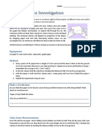 Equipment: Learning Objectives: Investigate How Air Resistance Affects Falling Objects of Different Mass and Surface