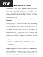 Qué Representa El Adecuado Mantenimiento para La Industria