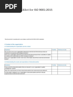 ISO 9001-2015 Checklist