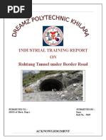 Rohtang Tunnel Under Border Road Organization: Industrial Training Report ON