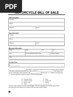 Motorcycle Bill of Sale: Seller Information