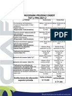 Cronograma Pruebas Saber TyT y PRO 2021-2