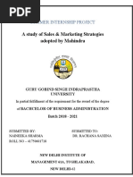 A Study of Sales & Marketing Strategies Adopted by Mahindra: Summer Internship Project