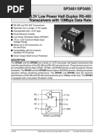 SP3481/SP3485 +3.3V Low Power Half-Duplex RS-485 Transceivers With 10Mbps Data Rate