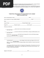 DOT Service Animal Relief Attestation Form