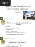 Optimization Techniques For Power System Problems