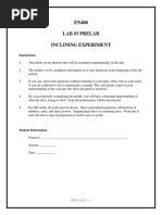 EN400 Lab #3 Prelab Inclining Experiment: Instructions