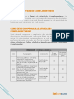 Tabela Atividades Complementares 2309