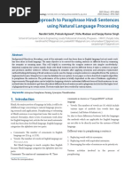 A Novel Approach To Paraphrase Hindi Sentences Using Natural Language Processing