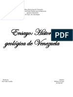 Ensayo, Historia Geologica de Venezuela