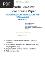 Fourth Semester Core Course Paper: Microprocessors Architecture and Programming