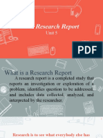 The Research Report: Unit 5