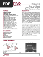 Descriptio Features: Lt1352/Lt1353 Dual and Quad 250 A, 3Mhz, 200V/ S Operational Amplifiers