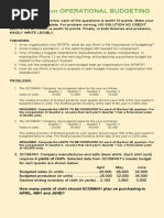 Exercise On Operational Budgeting