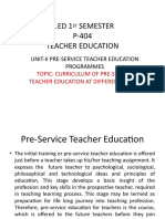 404 Curriculum of Pre-Service Teacher Education