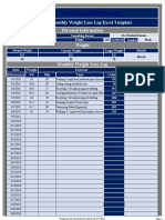 Monthly Weight Loss Log Excel Template Personal Information Weight