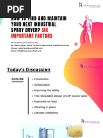 Six Important Factors Maintain Your Next Industrial Spray Dryer