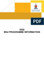 2020 Bed Programme Information