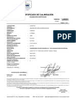 Certificado de Calibración L20331: Calibration Certificate Número