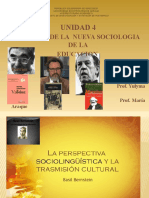 Exposición de Teorias de La Nueva Sociologia de La Educacion