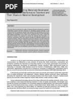 Analysis of Teaching Materials Developed by Prospective Mathematics Teachers and Their Views On Material Development