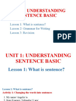 Unit 1 - Understanding Sentence Basic